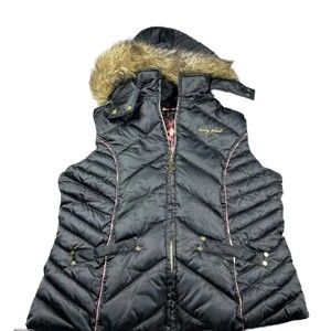Baby Phat Black Vest with Faux Fur Trim
